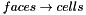 $faces \rightarrow cells$