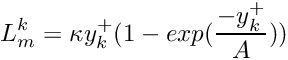 \[ L_m^k = \kappa y_k^+ (1 - exp(\dfrac{-y_k^+}{A})) \]