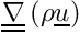 $ \gradt \left(\rho \vect{u} \right) $