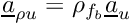 $ \vect{a}_{\rho u} = \rho_\fib \vect{a}_u $