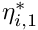 $ \eta^{*}_{i,1}$
