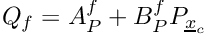 \[ Q_{\face} = A_P^f + B_P^f P_{\centi} \]