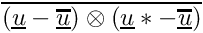 $\overline{\left(\vect{u}-\overline{\vect{u}}\right)\otimes\left(\vect{u} *-\overline{\vect{u}}\right)}$