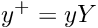 \[ y^+ = y \varia \]