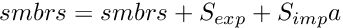 $ smbrs = smbrs + S_{exp} + S_{imp} a $