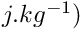 $ j . kg^{-1}) $