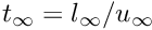 $ t_\infty=l_\infty/u_\infty $