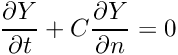 $ \dfrac{\partial \varia }{\partial t} + C \dfrac{\partial \varia}{\partial n} = 0 $
