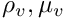 $ \rho_v, \mu_v $
