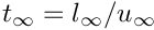 $ t_\infty=l_\infty/u_\infty $
