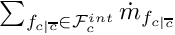 $ \sum_{\fij \in \Facei{\celli}} \dot{m}_\fij $