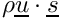 $ \rho\vect{u}\cdot\vect{s} $