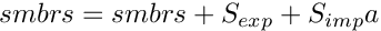 $ smbrs  = smbrs  + S_{exp} + S_{imp} a $