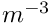 $m^{-3}$