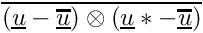 $\overline{\left(\vect{u}-\overline{\vect{u}}\right)\otimes\left(\vect{u}
*-\overline{\vect{u}}\right)}$