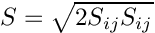 \[ S = \sqrt{  2 S_{ij} S_{ij}} \]