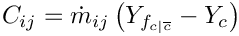 \[C_\ij = \dot{m}_\ij \left( \varia_\fij - \varia_\celli \right)
\]