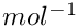 $mol^{-1}$
