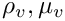 $ \rho_v, \mu_v $