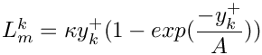 $ L_m^k = \kappa y_k^+(1 - exp(\dfrac{-y_k^+}{A})) $