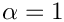 \[\alpha = 1
\]