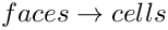 $faces \rightarrow cells$