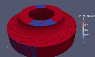 shows the whole rotor cell group which i use to select the rotor, as you can see not all parts are red(irotce.ne.0) which they should